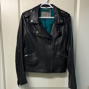 Coach Poppy leather biker jacket
